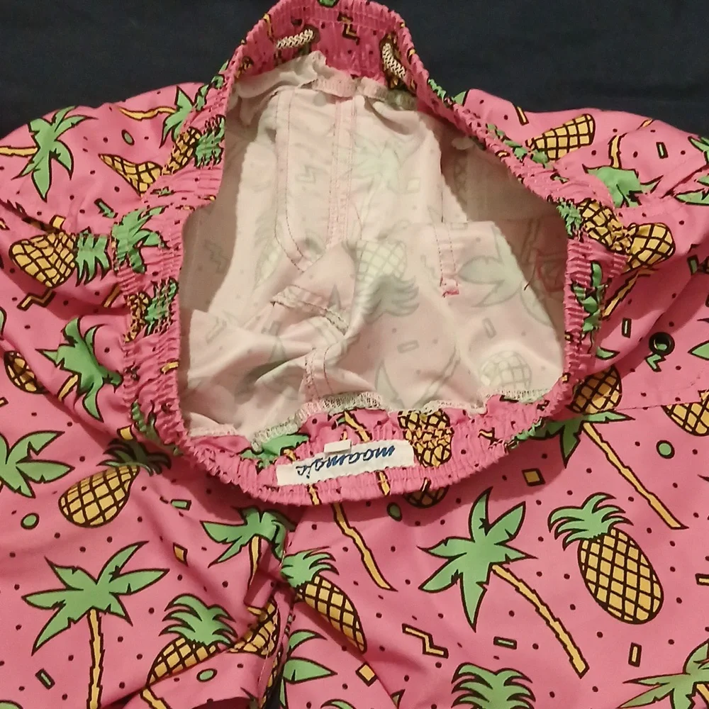 Pink Hawaiian Pineapple swim shorts - Picture 3 of 3
